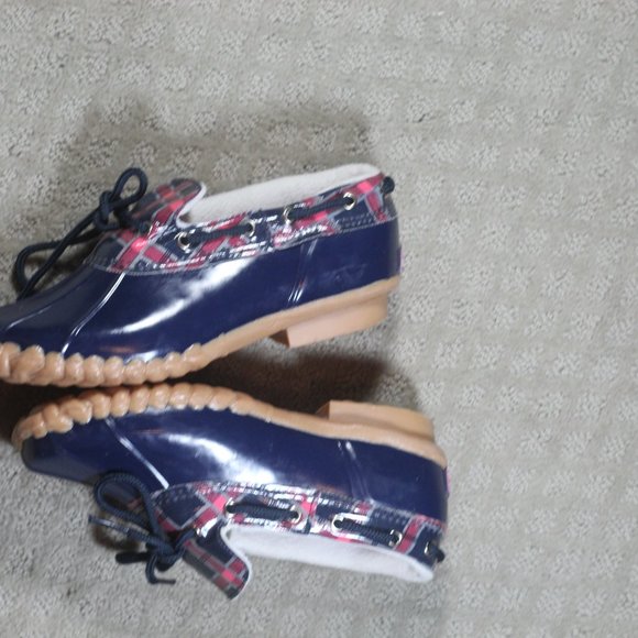 Sperry Top Sider 6Y Low Rain Boots/Rubber Duck Shoes - Like New - Picture 5 of 6